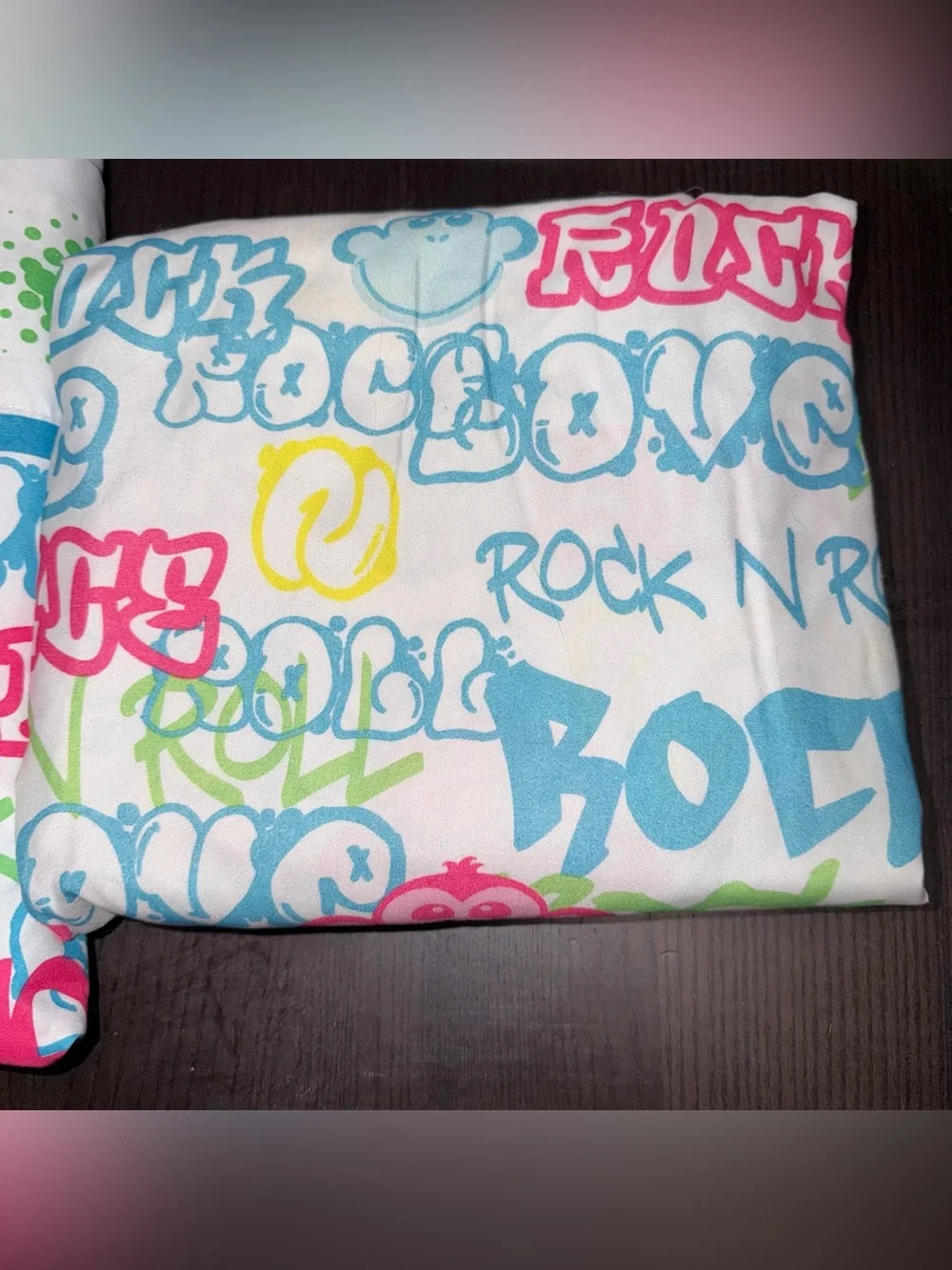 Double bed sheet bright print monkey peace love bed sheet set hippie rock n roll